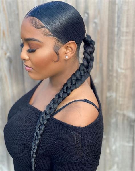 lower ponytail|low braided ponytail black girl.